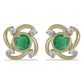 Cercei din Argint 925 Placat cu Aur ( 2.63 grame ) cu Smarald Brazilian și Topaz Alb 1.21 Carate
