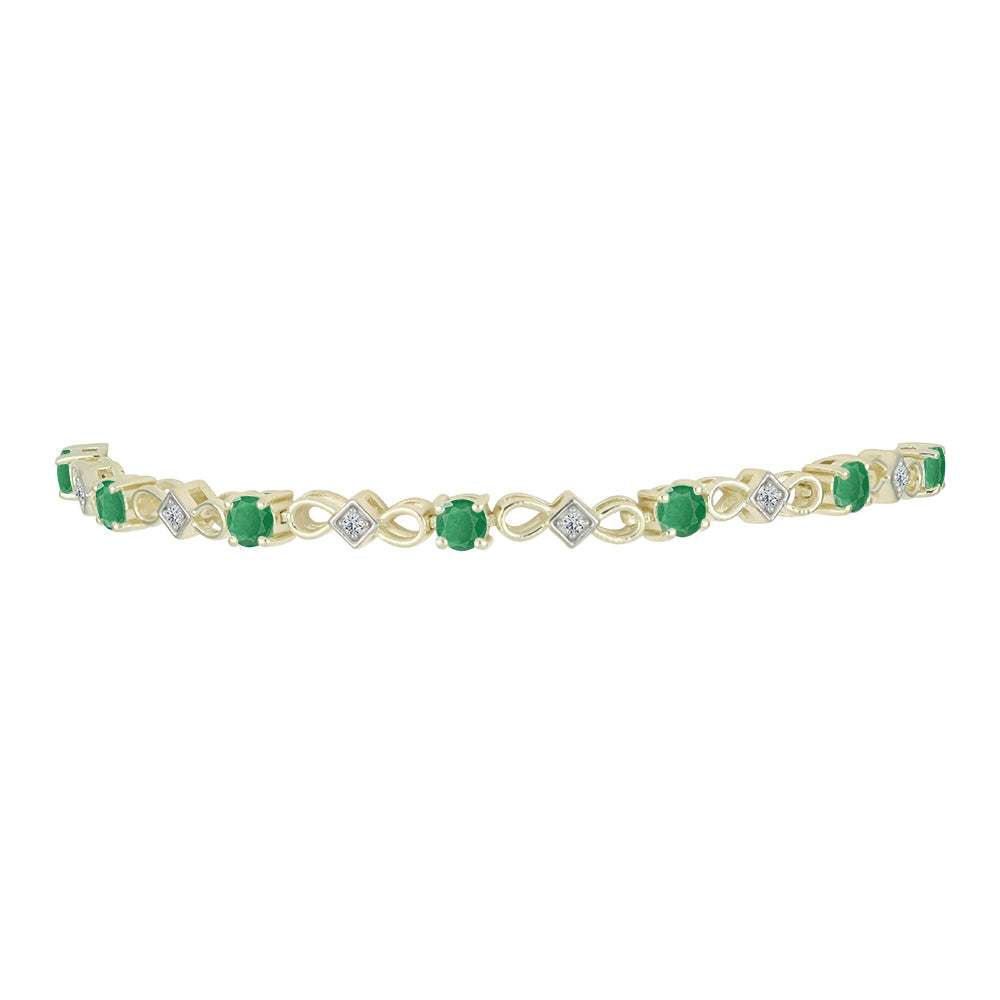 Brățară din Argint 925 Placat cu Aur ( 7.44 grame ) cu Smarald Brazilian și Topaz Alb 2.07 Carate 2 