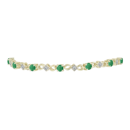 Brățară din Argint 925 Placat cu Aur ( 7.44 grame ) cu Smarald Brazilian și Topaz Alb 2.07 Carate