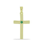 Cruce Pandantiv din Argint 925 Placat cu Aur ( 1.22 grame ) cu Smarald Brazilian 0.04 Carate