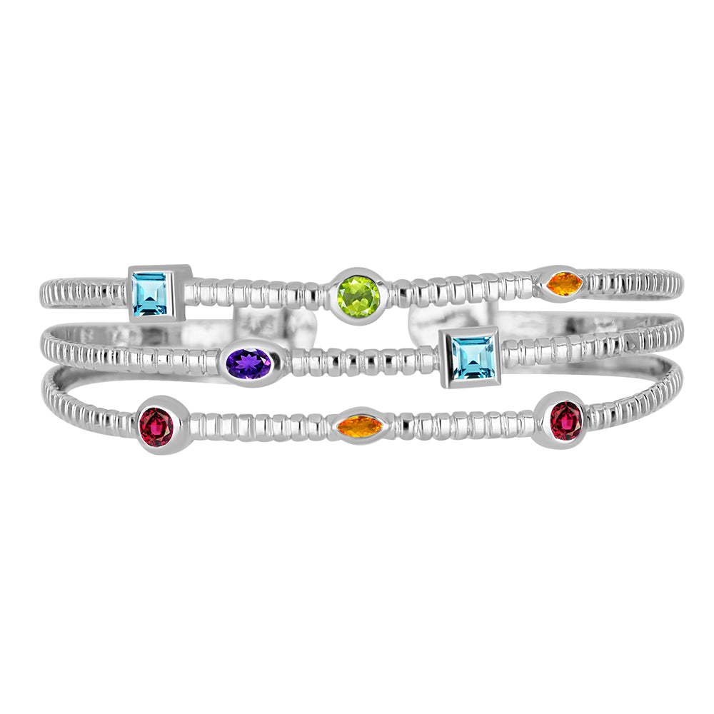 Brățară din Argint 925 ( 18.9 grame ) cu Ametist Marocan și Citrin Rio Golden 2.1 Carate 2 