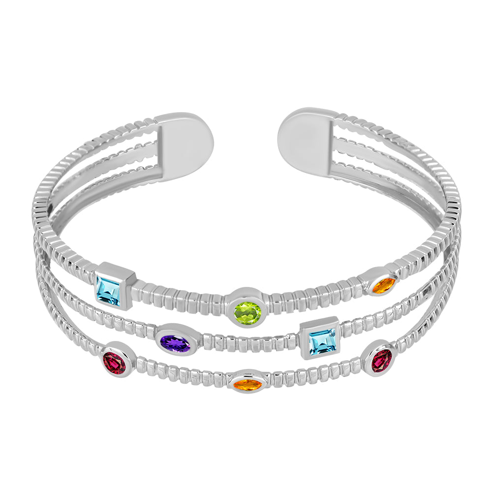 Brățară din Argint 925 ( 18.9 grame ) cu Ametist Marocan și Citrin Rio Golden 2.1 Carate 1 