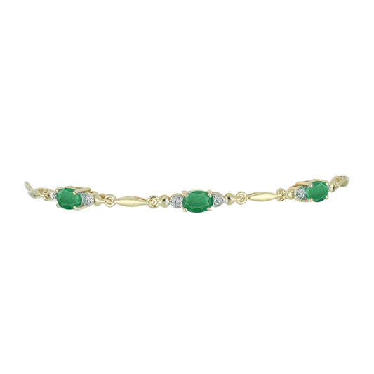 Brățară din Argint 925 Placat cu Aur ( 3.94 grame ) cu Smarald Brazilian și Topaz Alb 1.61 Carate