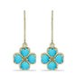 Cercei din Argint 925 Placat cu Aur ( 3.14 grame ) cu Turcoaz ”Frumoasa Adormită” 2.07 Carate
