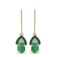 Cercei din Argint 925 Placat cu Aur ( 1.99 grame ) cu Smarald Brazilian și Topaz Alb 1.7 Carate