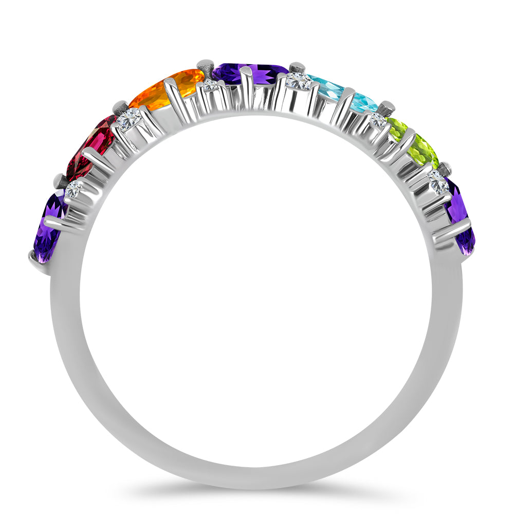 Inel din Argint 925 ( 1.75 grame ) cu Ametist Marocan și Peridot Changbai 1.56 Carate