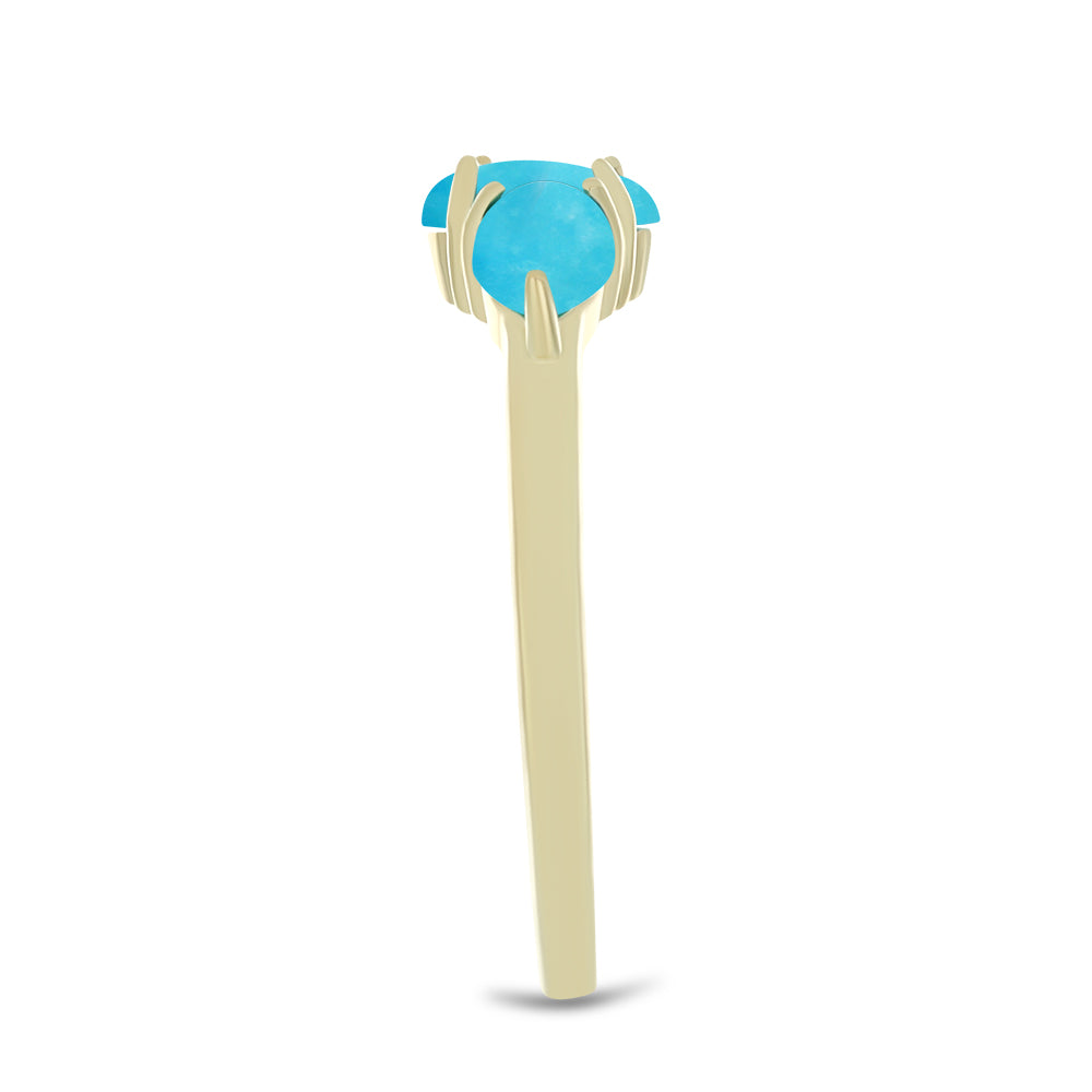 Inel din Argint 925 Placat cu Aur ( 2.38 grame ) cu Turcoaz ”Frumoasa Adormită” 1.47 Carate