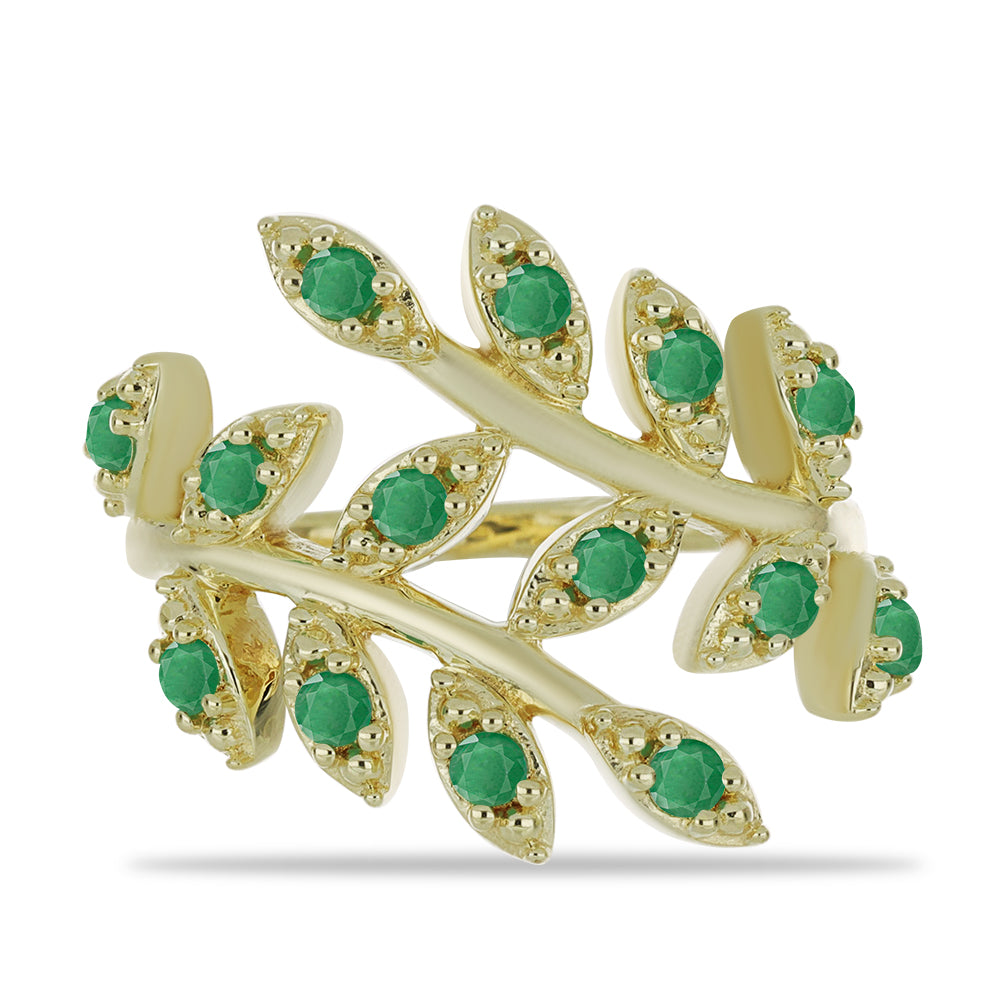 Inel din Argint 925 Placat cu Aur ( 4.47 grame ) cu Smarald Brazilian 0.61 Carate