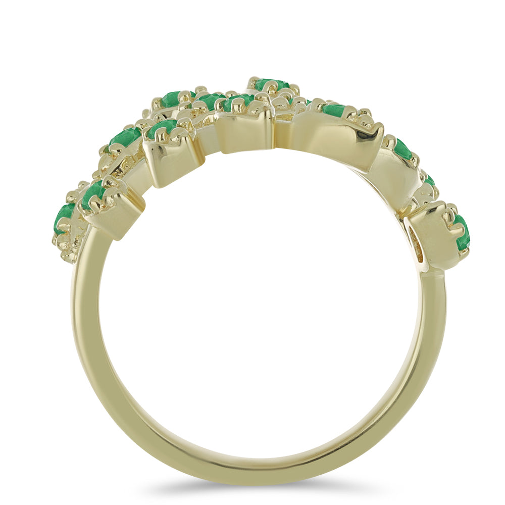 Inel din Argint 925 Placat cu Aur ( 4.47 grame ) cu Smarald Brazilian 0.61 Carate