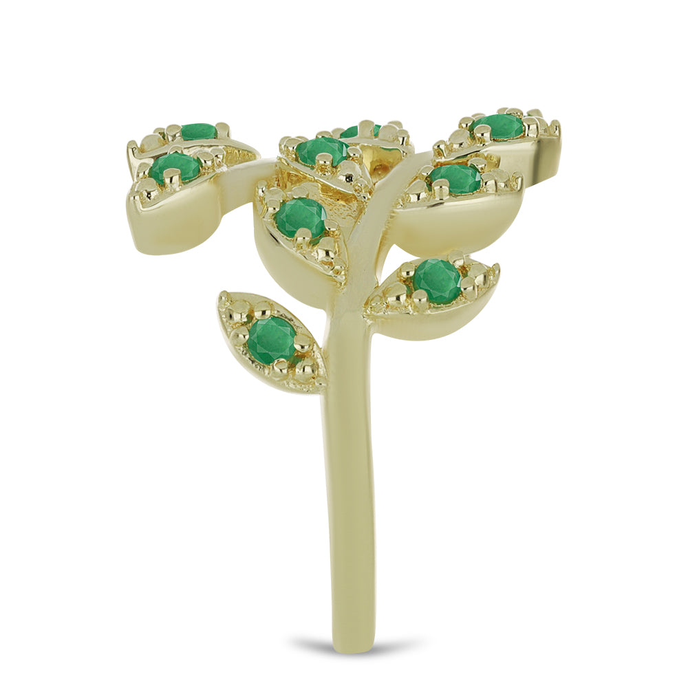 Inel din Argint 925 Placat cu Aur ( 4.47 grame ) cu Smarald Brazilian 0.61 Carate 4 