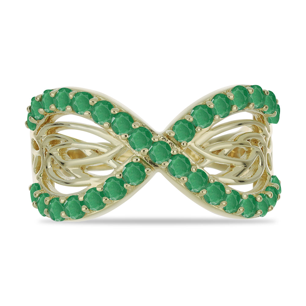 Inel din Argint 925 Placat cu Aur ( 4.22 grame ) cu Smarald Brazilian 1.36 Carate 1 