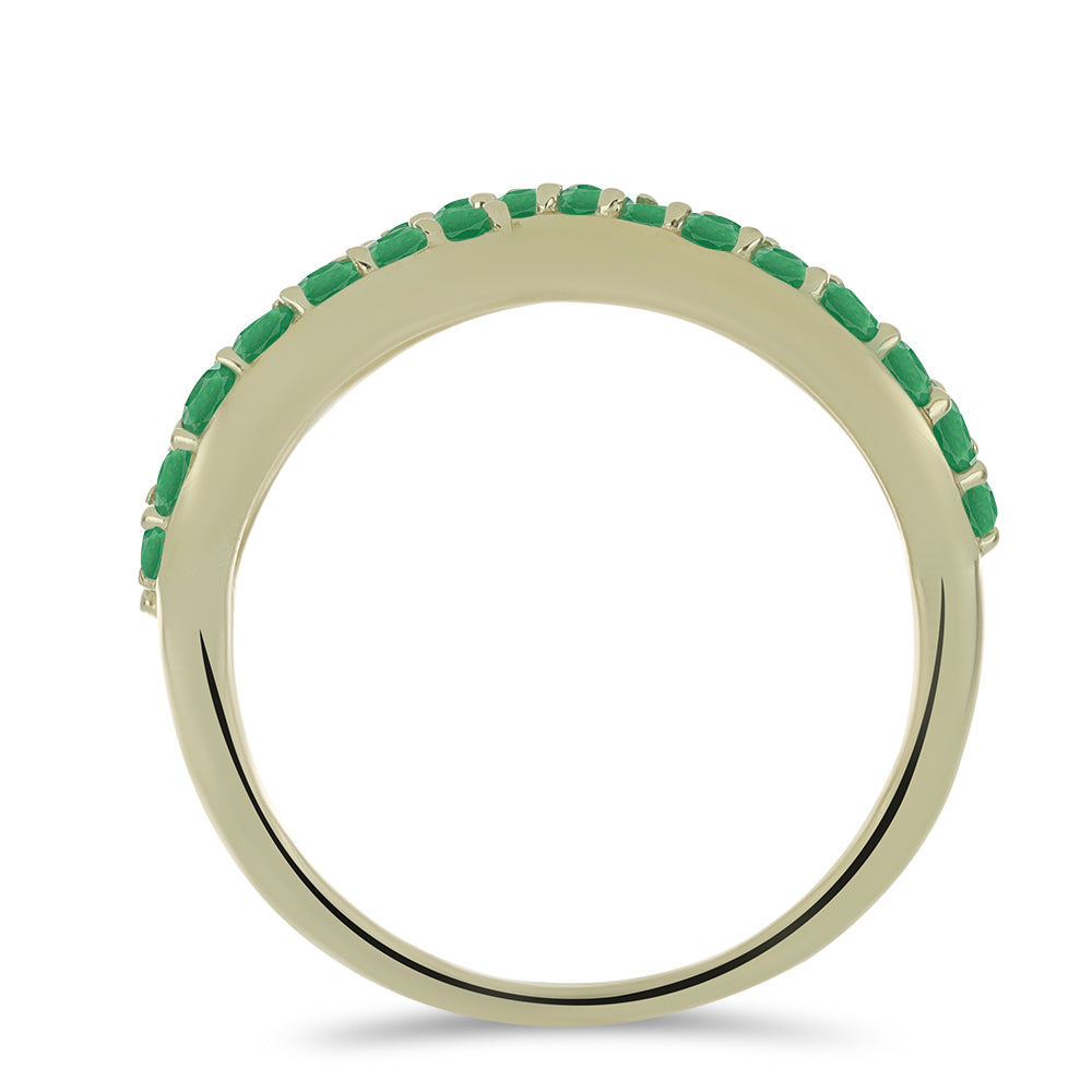 Inel din Argint 925 Placat cu Aur ( 4.22 grame ) cu Smarald Brazilian 1.36 Carate 2 