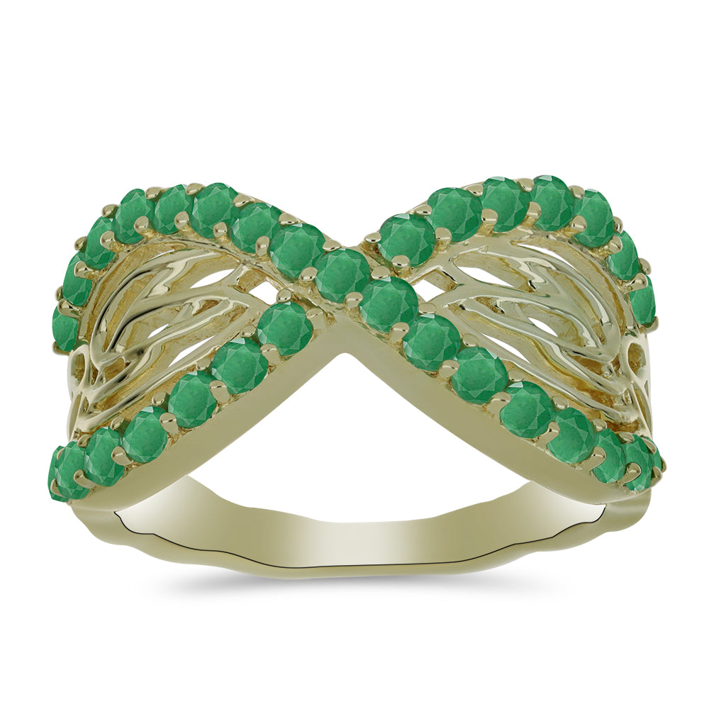 Inel din Argint 925 Placat cu Aur ( 4.22 grame ) cu Smarald Brazilian 1.36 Carate 3 