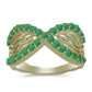 Inel din Argint 925 Placat cu Aur ( 4.22 grame ) cu Smarald Brazilian 1.36 Carate