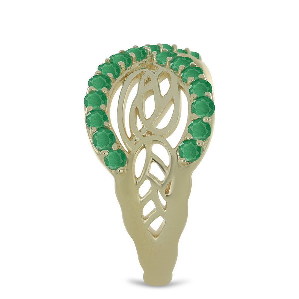 Inel din Argint 925 Placat cu Aur ( 4.22 grame ) cu Smarald Brazilian 1.36 Carate 4 