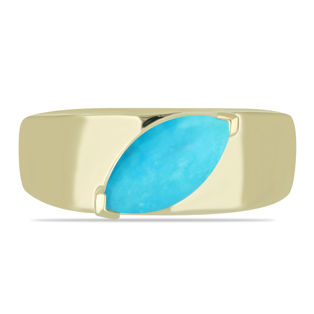 Inel din Argint 925 Placat cu Aur ( 4.11 grame ) cu Turcoaz ”Frumoasa Adormită” 1.47 Carate 1 