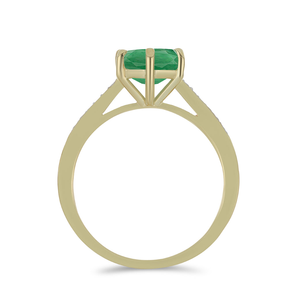 Inel din Argint 925 Placat cu Aur ( 2.62 grame ) cu Smarald Brazilian și Topaz Alb 2.12 Carate 2 