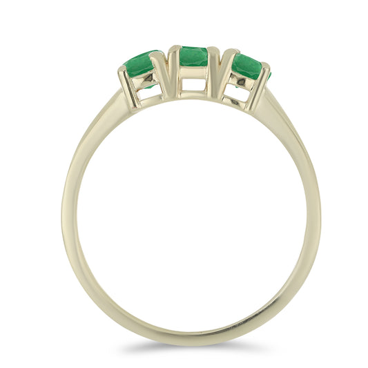 Inel din Argint 925 Placat cu Aur ( 2.08 grame ) cu Smarald Brazilian 0.91 Carate