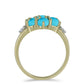 Inel din Argint 925 Placat cu Aur ( 2.68 grame ) cu Turcoaz ”Frumoasa Adormită” și Topaz Alb 1.53 Carate