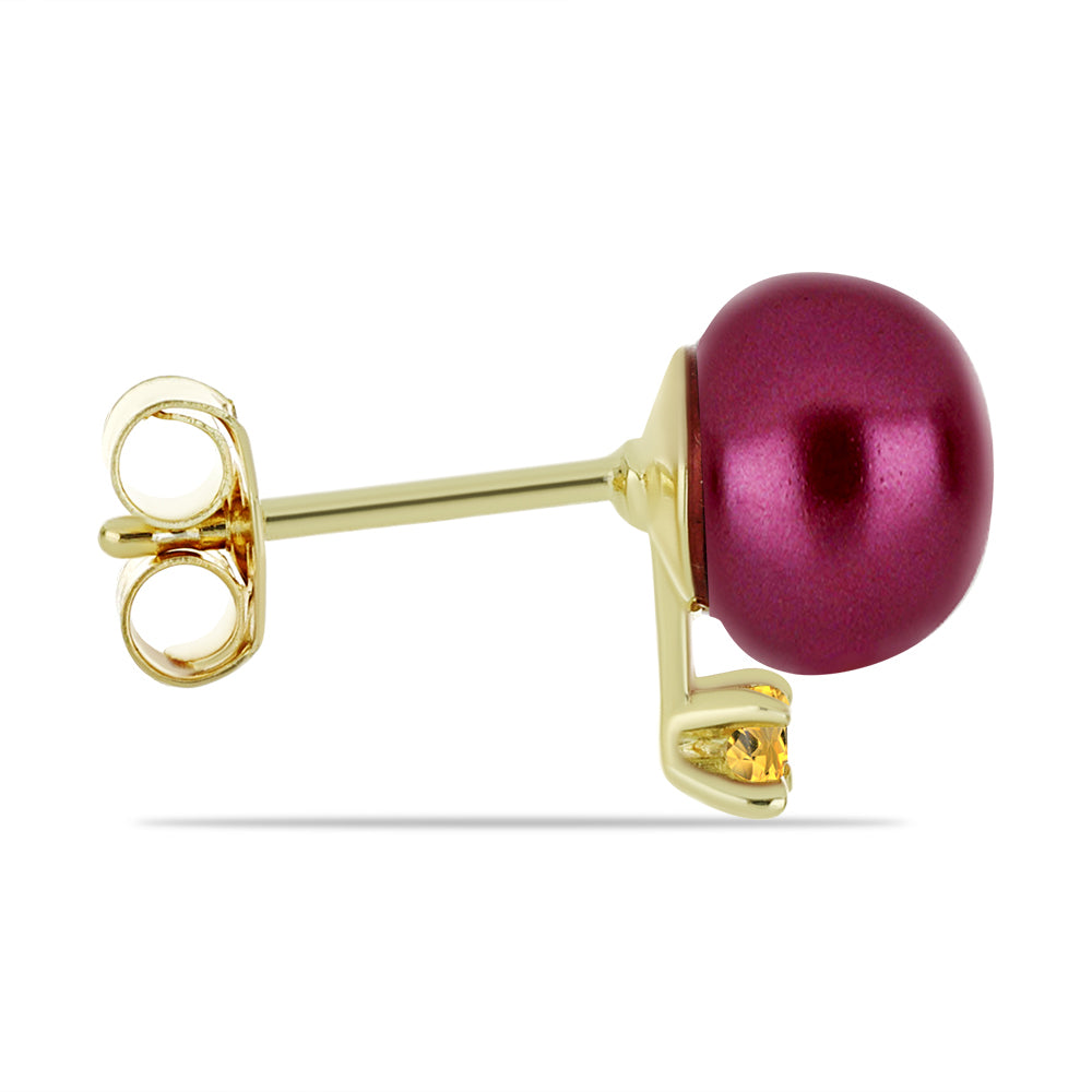 Set din Pepită ( 0.91 grame ) cu Perlă de cultură Violet și Citrin Ural 263.31 Carate ( Colier+Cercei+Brățară ) 3 