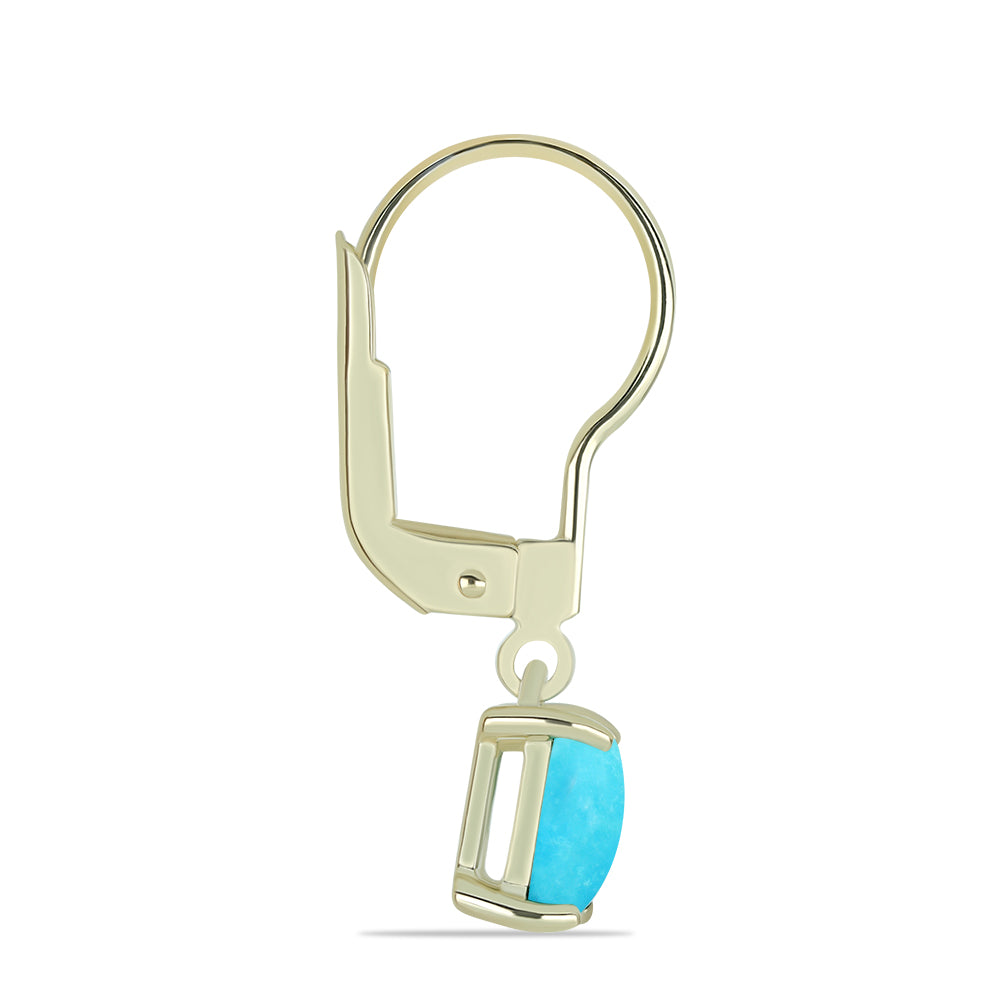 Cercei din Argint 925 Placat cu Aur ( 1.48 grame ) cu Turcoaz ”Frumoasa Adormită” 1.09 Carate 2 