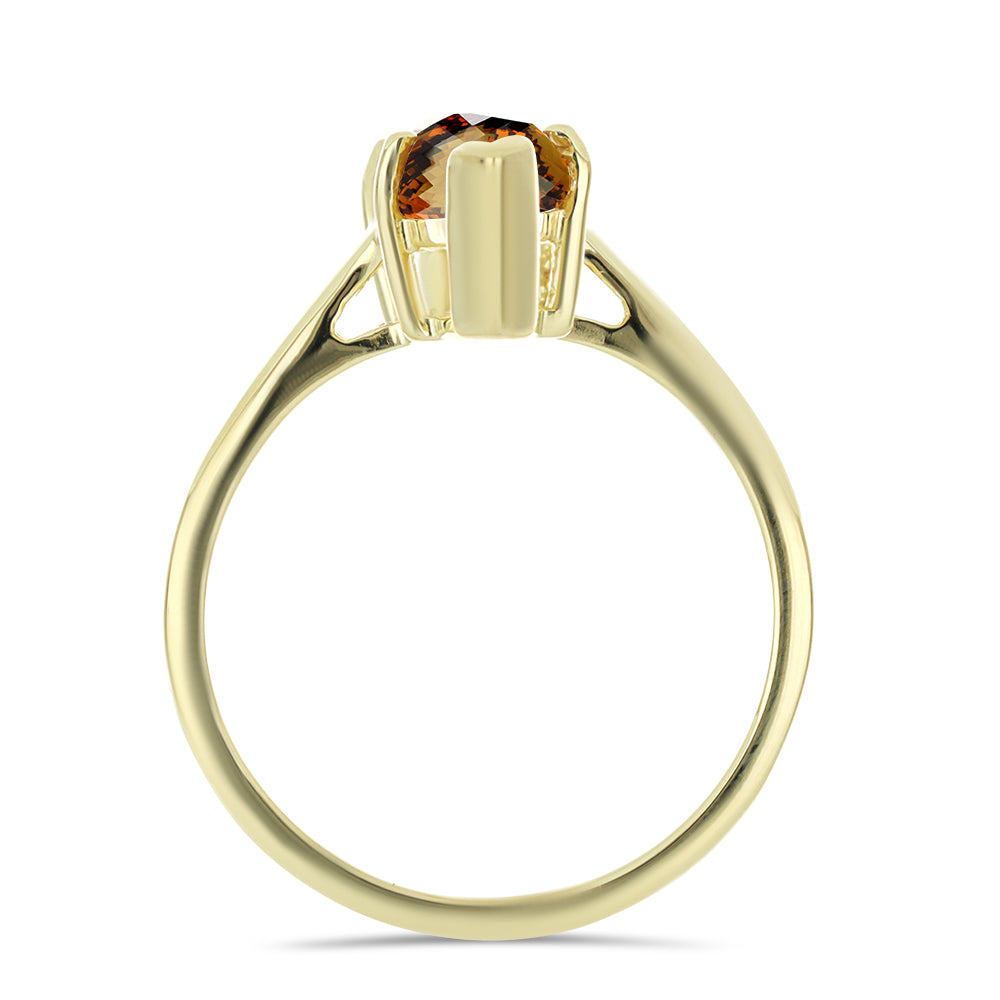 Inel din Argint 925 Placat cu Aur ( 3.14 grame ) cu Cuarț Coniac 3.8 Carate 2 