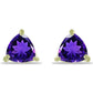 Cercei din Argint 925 Placat cu Aur ( 0.88 grame ) cu Ametist Marocan 0.79 Carate