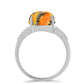 Inel din Argint 925 ( 3.24 grame ) cu Jasp Bumble Bee și Topaz Alb 5.03 Carate