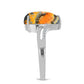 Inel din Argint 925 ( 3.24 grame ) cu Jasp Bumble Bee și Topaz Alb 5.03 Carate