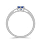 Inel din Argint 925 ( 1.83 grame ) cu Moissanite Albastru Regal cultivat în laborator 0.75 Carate