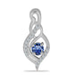 Pandantiv din Argint 925 ( 1.13 grame ) cu Moissanite Albastru Regal cultivat în laborator și Topaz Alb 0.35 Carate