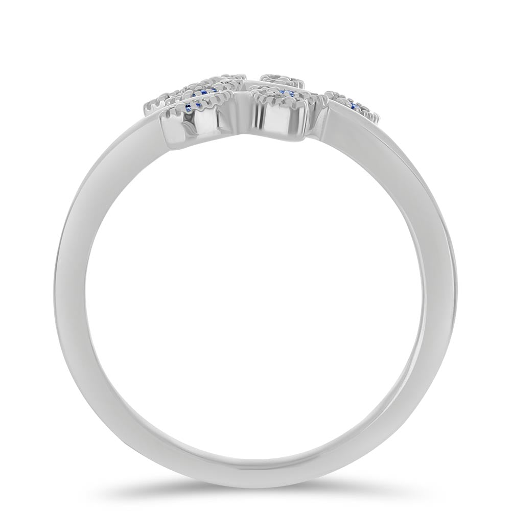 Inel din Argint 925 ( 2.84 grame ) cu Moissanite Albastru Regal cultivat în laborator 0.11 Carate 2 