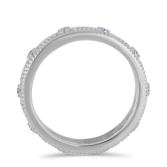 Inel din Argint 925 ( 3.33 grame ) cu Moissanite Albastru Regal cultivat în laborator 0.14 Carate