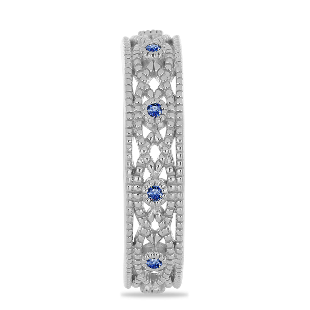 Inel din Argint 925 ( 3.33 grame ) cu Moissanite Albastru Regal cultivat în laborator 0.14 Carate 4 