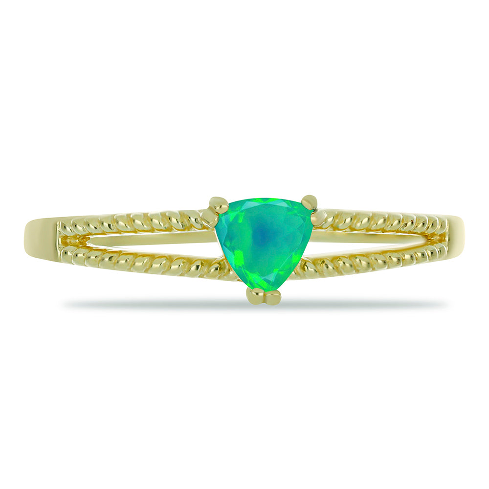 Inel din Argint 925 Placat cu Aur ( 2.29 grame ) cu Opal Verde Etiopian Lega Dembi 0.25 Carate 1 