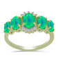 Inel din Argint 925 Placat cu Aur ( 2.69 grame ) cu Opal Verde Etiopian Lega Dembi și Topaz Alb 1.31 Carate
