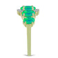 Inel din Argint 925 Placat cu Aur ( 2.69 grame ) cu Opal Verde Etiopian Lega Dembi și Topaz Alb 1.31 Carate