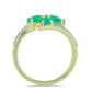 Inel din Argint 925 Placat cu Aur ( 3.12 grame ) cu Opal Verde Etiopian Lega Dembi și Topaz Alb 1.03 Carate