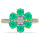 Inel din Argint 925 Placat cu Aur ( 3.3 grame ) cu Opal Verde Etiopian Lega Dembi și Topaz Alb 1.2 Carate