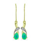 Cercei din Argint 925 Placat cu Aur ( 2.19 grame ) cu Opal Verde Etiopian Lega Dembi și Topaz Alb 0.49 Carate