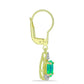 Cercei din Argint 925 Placat cu Aur ( 2.22 grame ) cu Opal Verde Etiopian Lega Dembi și Topaz Alb 0.97 Carate