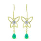 Cercei din Argint 925 Placat cu Aur ( 2.79 grame ) cu Opal Verde Etiopian Lega Dembi și Topaz Alb 1.05 Carate