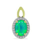 Pandantiv din Argint 925 Placat cu Aur ( 1.11 grame ) cu Opal Verde Etiopian Lega Dembi și Topaz Alb 0.85 Carate