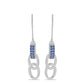 Cercei din Argint 925 ( 3.34 grame ) cu Moissanite Albastru Regal cultivat în laborator 0.18 Carate