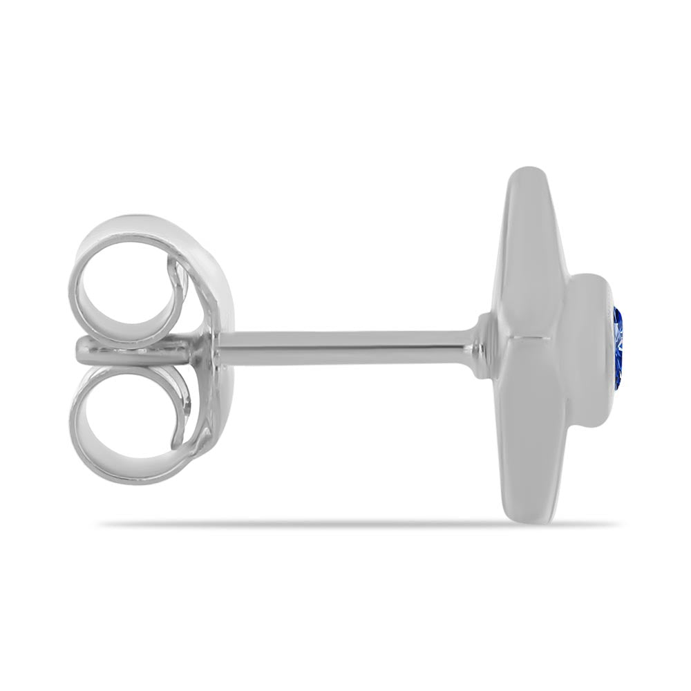 Cercei din Argint 925 ( 1.79 grame ) cu Moissanite Albastru Regal cultivat în laborator 0.21 Carate