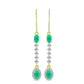 Cercei din Argint 925 Placat cu Aur ( 2.58 grame ) cu Opal Verde Etiopian Lega Dembi și Topaz Alb 1.22 Carate