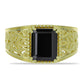 Inel din Argint 925 Placat cu Aur ( 4.91 grame ) cu Spinel Negru 3.95 Carate