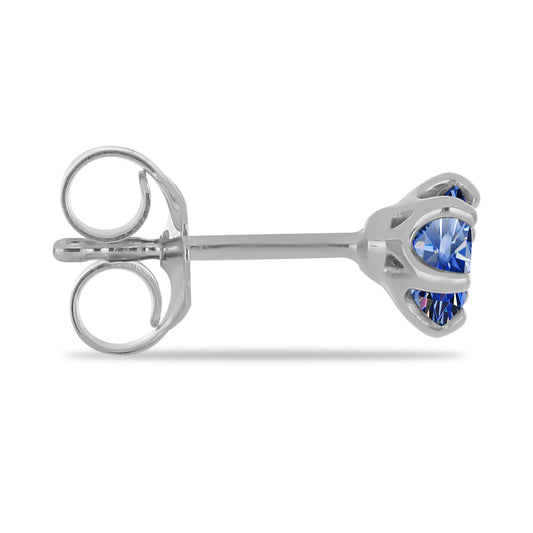 Cercei din Argint 925 ( 0.81 grame ) cu Moissanite Albastru Regal cultivat în laborator 0.88 Carate