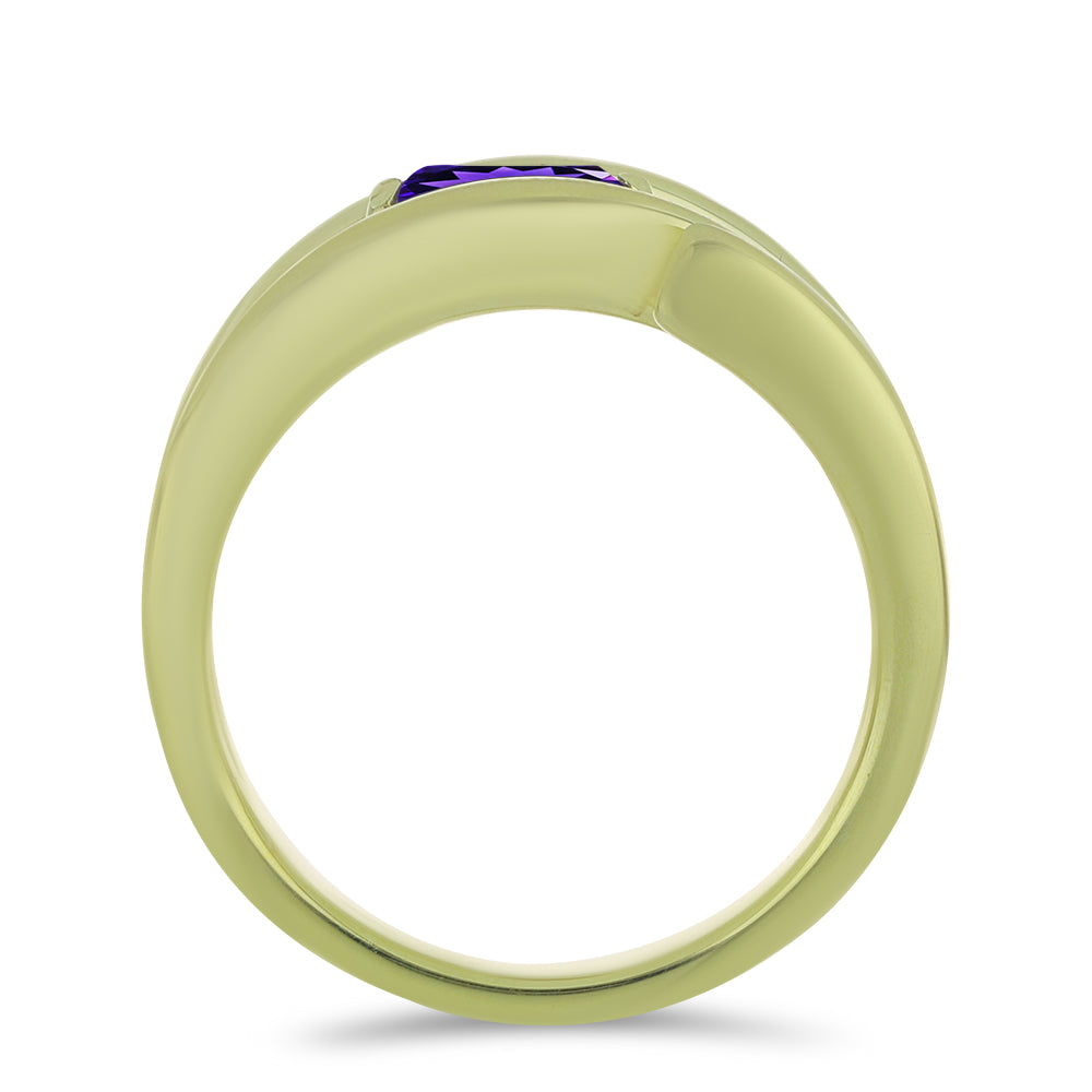 Inel din Argint 925 Placat cu Aur ( 4.15 grame ) cu Ametist Marocan 0.44 Carate