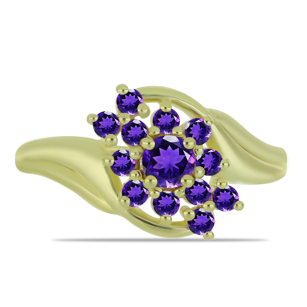 Inel din Argint 925 Placat cu Aur ( 2.67 grame ) cu Ametist Marocan 0.63 Carate 1 